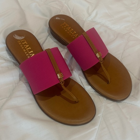 NEW Italian Shoemakers Fuchsia and Brown Sandals size 81/2 - Picture 3 of 8